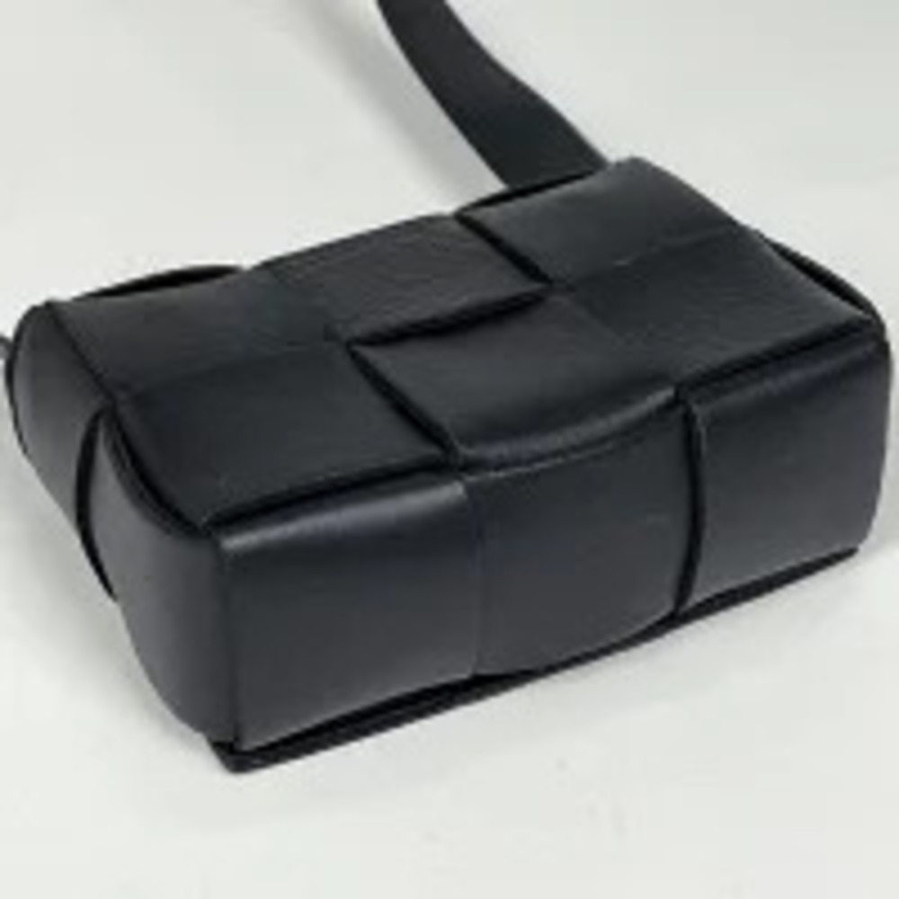 Bottega Veneta Shoulder Leather Cassette Black Bag Maxi Intrecciato Black